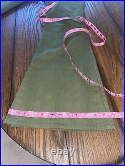 1960's / 1970s Denim Linen Pants Flare Bell bottom Hippie Boho Army Green