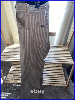 1960's / 1970s Denim Linen Pants Flare Bell bottom Hippie Boho Pastel 38x28