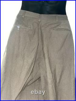 1960's / 1970s Denim Linen Pants Flare Bell bottom Hippie Boho army Green 30x31