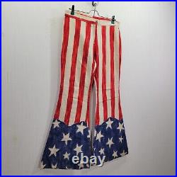 1970's Women's Vintage Handmade American Flag Bell Bottom Jeans 32/32