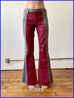 1970s Deadstock Color Block Wrangler Bell Bottom Pants, Waist 30in