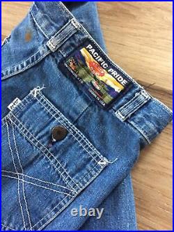 1970s RARE PACIFIC PRIDE PATCH Vintage Levi's bell bottom jeans 27X33 beautiful