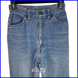 1970s Vintage Levi's Bell Bottom mom ribcage jeans orange tab Sz 25x30