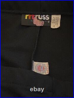 1970s womens flare black bell bottom FLARE PANTS rrrruss M L Russ Tags vintage
