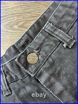 60s 70's Vintage Chemin De Fer Jeans High Waist Button Detailing Bell Bottoms