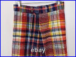 70's Vintage Garland 10 Multicolored Checkered Hi Waisted Bell Bottom Pants Wool