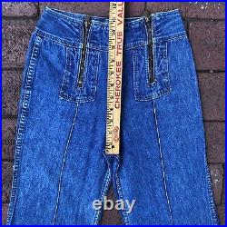 70's Wrangler Bell Bottom Jeans Double Scoville Zipper Womens Sz 5/6