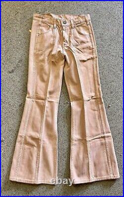 70s Levi's Bellbottoms 1970s Bell Bottom Jeans White Tab Pants Brown Tan Flare