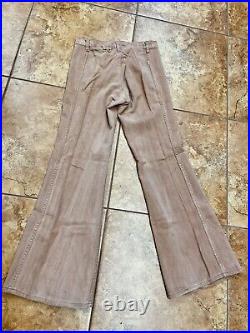 70s Levi's Bellbottoms 1970s Bell Bottom Jeans White Tab Pants Brown Tan Flare