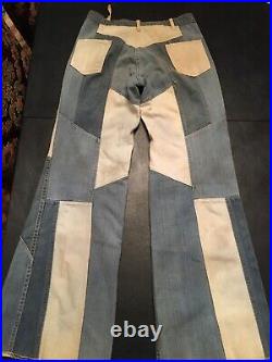 Cimone 1970s Disco Vintage Flare Denim Bellbottom Jeans Size 32