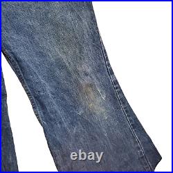 Levi's Orange Tab Mens Blue Denim Bell Bottoms Flare 70s Jeans 34x30 Vintage