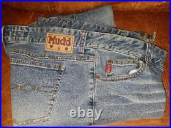 Mudd Sz 11 Bootcut Denim Jeans Suede bell bottoms Vtg