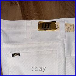 NEW Mens Lee Pants Bell Bottom 36 34 Vtg 60s 70s Polyester Flare Leg White Disco