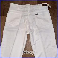 NEW Mens Lee Pants Bell Bottom 36 34 Vtg 60s 70s Polyester Flare Leg White Disco