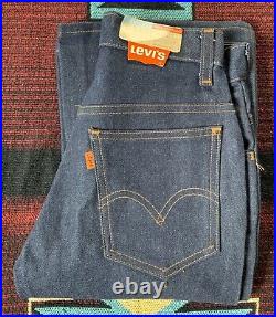 NOS 70's Vintage Levi's 746 Bell Bottom Blue Denim Jeans Size 26x29 Dark Wash