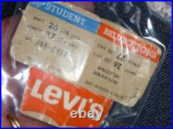 NOS Vtg 70s Levis Dura Plus Student Blue Jeans Bell Bottoms W26 L28 DEADSTOCK