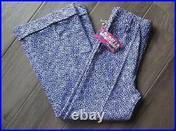 NWT Vintage 60s Wild High Waist Bell Bottom Pants Purple White size 14 W 28 32