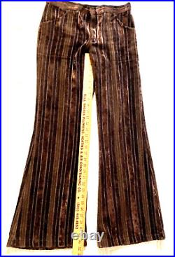 Rare 1970's Happy Legs 30x32 Bell Bottom Brown Corduroy Velvet Slacks Pants Vtg
