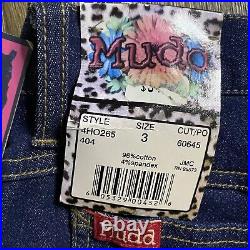 Rare Vintage Y2K Mudd Bell Bottom Snap Flare Jeans Brittney Spears Size 3 NWT