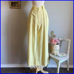 VINTAGE 60S HIGH WAIST YELLOW FLARE BELL BOTTOM PANTS size 25 in