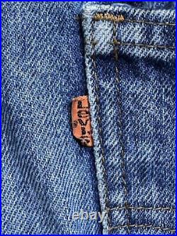 VINTAGE 70's Orange Tab Levis Big Bell Bottom Jeans 684 0217 38x30in Demin