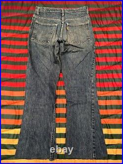 VINTAGE 70s Orange Tab Levis Bell Bottom Jeans 39x28.5 Medium Blue Flare Boot