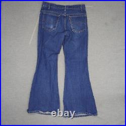VINTAGE Levi's Women Jeans 33x31 Blue Denim Bell Bottom Orange Tab 80s USA