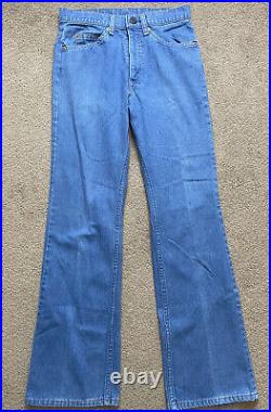 VTG 1970s Levi's 517 Blue Bell Bottom Flare Orange Tab Jeans 29x32 Made in USA