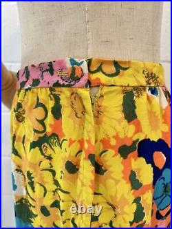 VTG 60s Nelly de Grab Designer Floral Bold Bell Bottom Jacket Set Bohemian Hippy