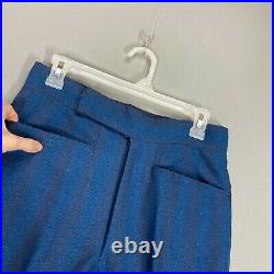 VTG 70s Bell Bottom Slacks Pants Striped Blue Big Flare 29x30 Disco Hippy Groovy