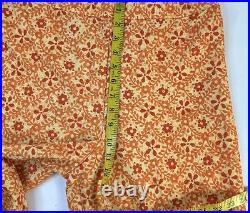 VTG 70s Womens L Country Floral High Rise Bell Bottom Flare Pants Disco Hippy