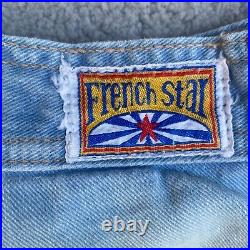 VTG Bell Bottom Jeans High Waist Womens 26 x 33 FRENCH STAR 70s Wide Flare Leg