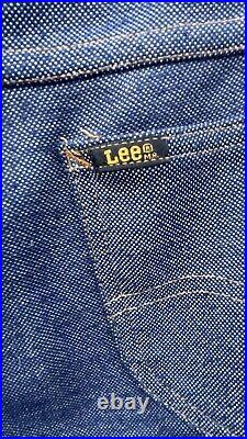VTG Lee 70's Women's Leisure Suit 2 Pc Pearl Snap Bell Bottom Faux Denim Size S