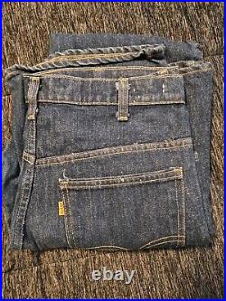VTG Levi's 646-0217 Orange Tab Blue/Navy Bell Bottom Jeans Size 34x32