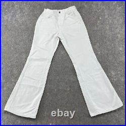 VTG Levis Flare Jeans Womens 26x30 White Bootcut Bell Bottoms 70s Big E Scovill