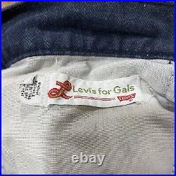 VTG Levis Jeans Big E White Tab Flare Bell Bottom For Gals 26 X 31 1960s 70s