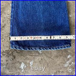 VTG Levis Jeans Mens Actual 35X28 Bell Bottom 646 Orange Tab Dark USA Made 70s
