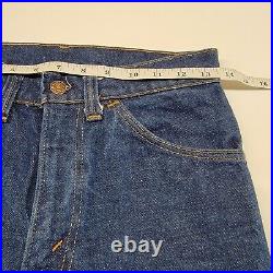VTG Levis Jeans Unisex Size 27X29 Orange Tab 646 Bell Bottom Flare 70s Distress
