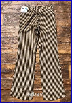 VTG NOS 1970s A-1 Action Man Flare Pants 30x32 Bell Bottom Brown Striped Mens