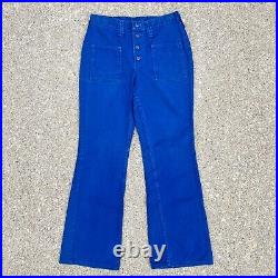 Vintage 1960's Wrangler Cobalt/Royal Blue Bell Bottom Sailor Pants