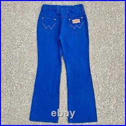 Vintage 1960's Wrangler Cobalt/Royal Blue Bell Bottom Sailor Pants