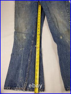 Vintage 1960s 70s Levis BIG E Orange Tab Bell Bottom Flared Denim Jeans