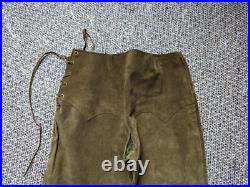 Vintage 1960s 70s bell bottom SUEDE western pants 32x30 leather COWBOY rodeo