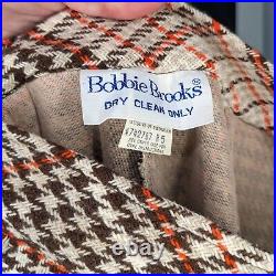 Vintage 1970's Bobbie Brooks Plaid Bell Bottom Pants with Black ILGWU Label Size 5