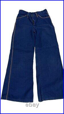 Vintage 1970's Jeans Bell Bottoms 29x31 High Waist USA Sears JR Bazaar Blue