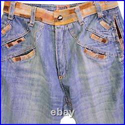 Vintage 1970s Bell Bottom Jeans Leather Patchwork Laura Accessories