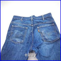 Vintage 1970s Levi's 684 Orange Tab Bell Bottom Jeans Mens 35 x 31 Measured Dark