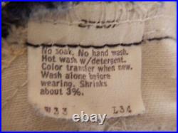 Vintage 1970s Levi's Orange Tab 684 Bell Bottom Jeans Tag Size 33X34 (32 X 33.5)