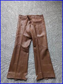Vintage 1970s bell bottoms LAMBSKIN leather pants 36x30 boho DISCO flare HIPPIE