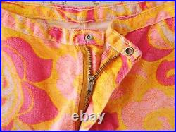 Vintage 60s 70s Wrangler Pink Orange Yellow Flare Bell Bottom Jeans fit 29 30